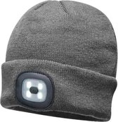 Luxe Muts met LED - Beanie Muts Grijs - Beanie LED