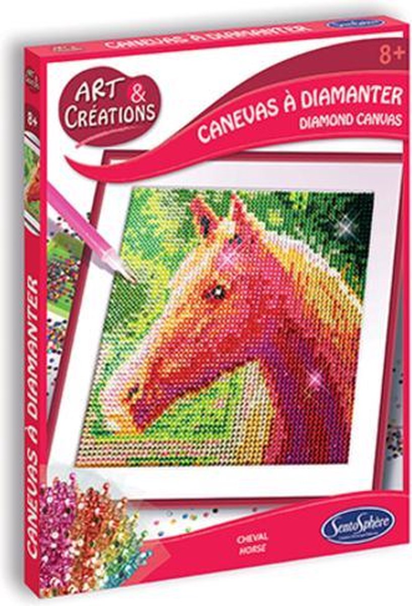 Sentosphère Diamond Canvas paard knutselset voor kinderen en volwassenen.
