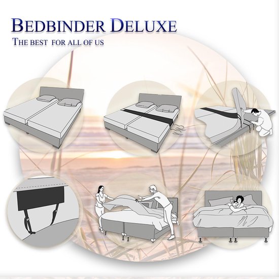 Bedbinder DeLuxe | Matraswig - Voorkom schuivende Matrassen op uw Boxspring Bed | Houdt Matras en Topper Stevig samen - Bedbinder DeLuxe