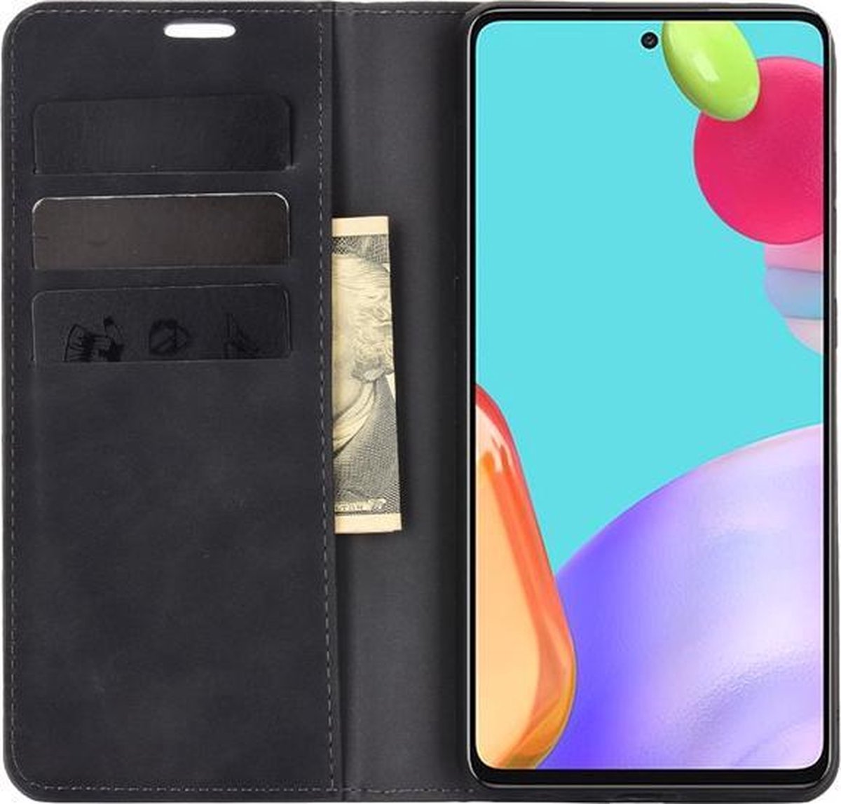 Samsung Galaxy A52 / A52s hoesje - Luxe Wallet bookcase - Zwart - GSM
