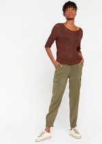 LOLALIZA Trui met lurex en driekwartsmouw - Bruin - Maat M