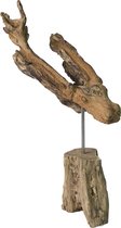 PTMD Juar wood natural animal head on iron stand