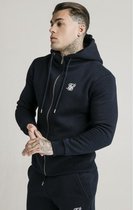 SikSilk Zip Through Funnel Neck Hoodie - Navy