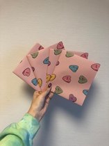 Vel inpakpapier - 31 cm x 69 cm - Love U Candy - Liefde - Snoephartjes - Cadeau - Love You - Gift