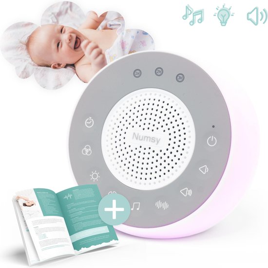Numsy® Lumi White Noise Machine Baby - Slaaptrainer - Muziekdoosje Baby - Nachtlampje - Nachtlampje Kinderen - Witte Ruis Machine