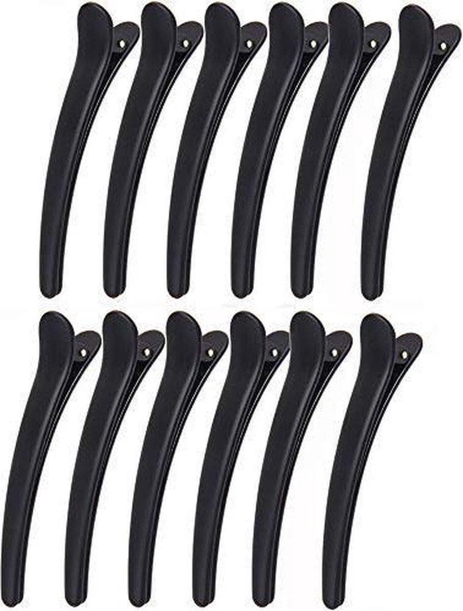 Vardaan Professionele kappers haarklemmen 12 stuks| Stevige kappers haarklemmen| Vardaan Zwarte Klemmen| 12 stuks