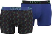 Levi's - Heren - 2-Pack Letter Outline Brief Boxershort - Blauw - S