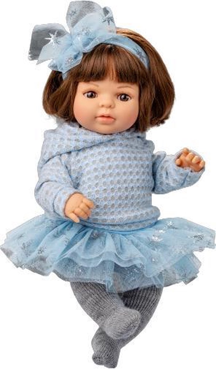 Afbeelding van product Berjuan Kleertjes Babypop Laura Junior Wol Blauw
