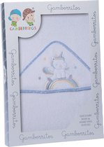 Gamberritos Badcape Regenboog 1 Meter Badstof Wit/blauw