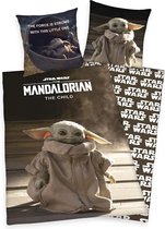 Star Wars The Mandalorian Dekbedovertrek- 140x200cm- katoen- 1persoons- dubbelzijdig design- Baby Yoda