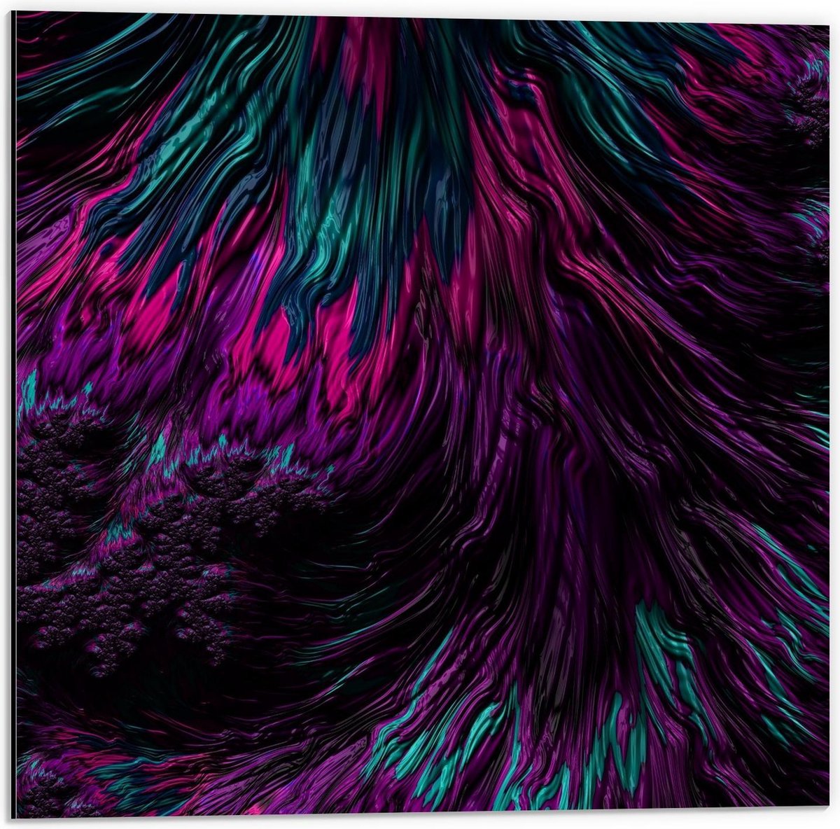 Dibond - Paars/Blauwe Boomstam - 50x50cm Foto op Aluminium (Wanddecoratie van metaal)