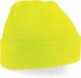 chapeau d'hiver Jaune fluo | bonnet tricoté classique en 30 couleurs différentes| tricot à deux couches