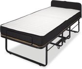 Sleepking - Plooibed / Vouwbed - Bino - 90x200 - Zwart - 15cm dik pocketvering matras - incl. beschermhoes - Dagelijks te gebruiken