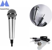 Case4You Mini karaoke Microfoon - 9x3x16cm | Smartphones - Karaoke Microfoon - Clip - Speaker - Volwassenen - Karaoke set - Iphone - Samsung - Speelgoed | Silver