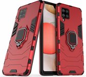 Samsung Galaxy A42 Robuust Kickstand Shockproof Rood Cover Case Hoesje ABL