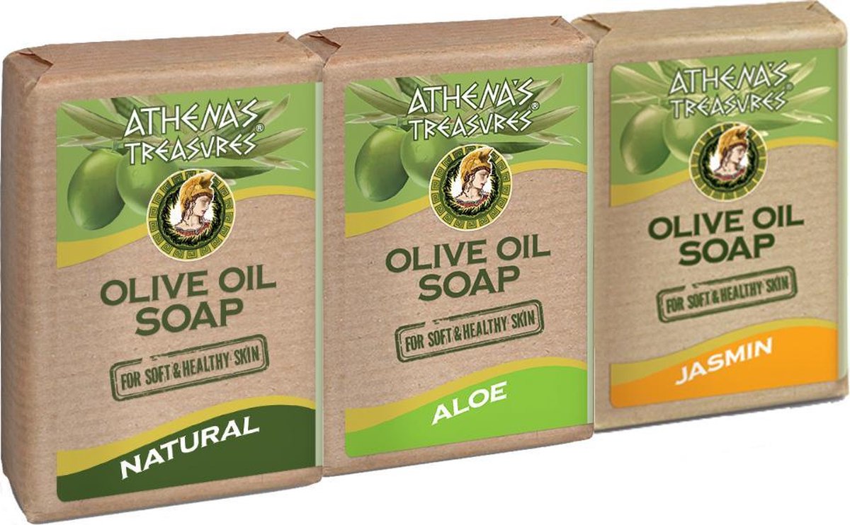 Goedkoopste Athenas Treasures Natuurlijke Olijfoliezeep voordeel verpakking | Zeep | Handzeep