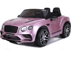 Bentley Continental Supersport 12V Accu auto Elektrische kinderauto 2-Persoons Rubberen banden, Leren zitje en Afstandsbediening (Roze Metallic)