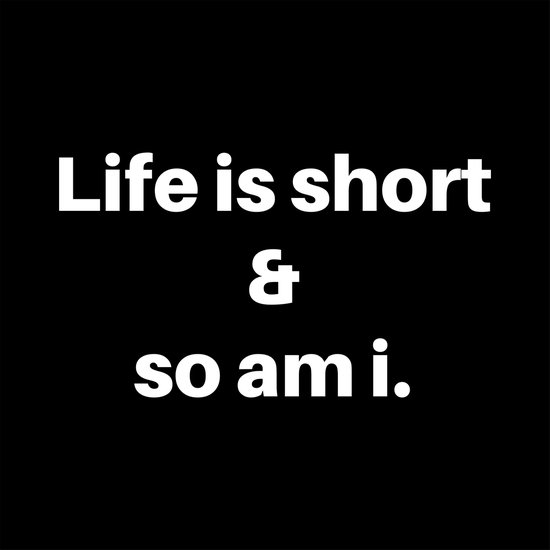 La Life Est Courte Et Moi Aussi Sac En Coton Noir Sac Avec Texte Sacs Sac Avec Bol Com