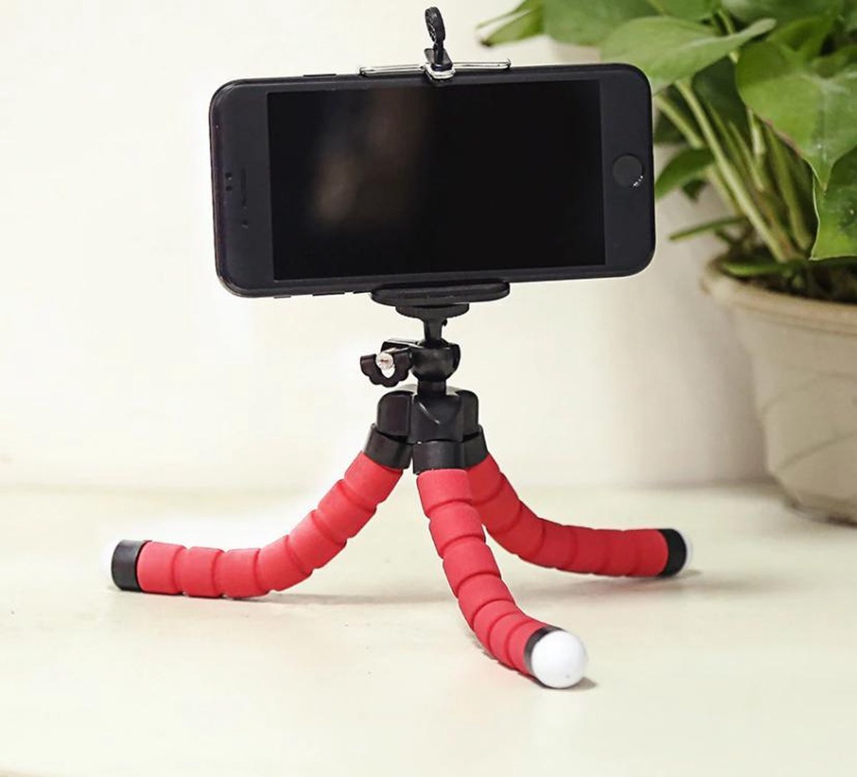 Mini Flexibele Statief - tafel statief - tripod - rood - Voor Iphone Samsung Xiaomi Huawei Mobiele Telefoon Smartphone Camera