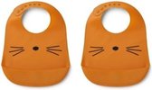 Liewood - Tilda Silicone Bib 2 Pack - Cat mustard