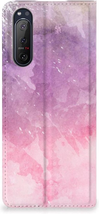Belle coque de téléphone Sony Xperia 5 II housse de Bookcase Pink violet peinture