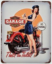 2D bord "Motorcycles garage" 20x25cm