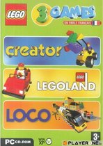 Coffret LEGO : 3 Jeux Creator + Legoland + Loco : PC DVD ROM , FR
