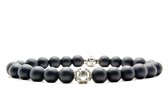 Beaddhism - Armband - Matt Black - 925 Zilver - Eva - 8 mm - 22 cm