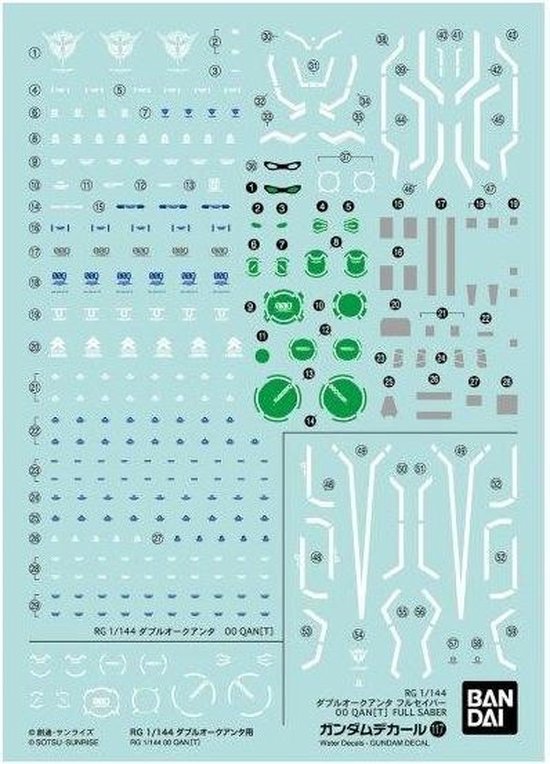 GUNDAM - RG 1/144 Decal 117 00 QanT - Model Kit