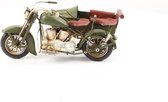 Motorfiets met zijspan - Beeld - Tinnen model - 15,4 cm hoog