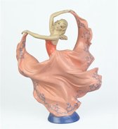 Danseres - porselein - perzikkleur - 34,5 cm hoog