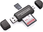 Jumalu 4 in 1- USB/OTG - Card Reader/Writer - Multifunctioneel - Micro USB - USB - SD - Micro SD kaart reader - Zwart