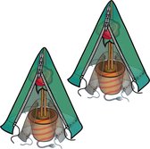 2x Plantenhoezen piramides 150 x 300 cm voor bomen/planten/struiken - Winterafdekhoes - Anti-vorst beschermhoes