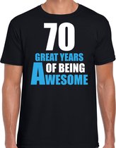 70 Great years of being awesome cadeau t-shirt zwart voor heren - 70 jaar verjaardag kado shirt / outfit XL