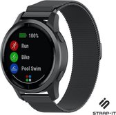Strap-it Smartwatch bandje Milanees - geschikt voor Garmin vivoactive 4 45mm / Garmin Venu 2 - zwart