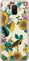 Samsung A6 2018 hoesje siliconen - Zonnebloemen / Bloemen | Samsung Galaxy A6 2018 case | geel | TPU backcover transparant