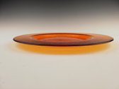 Deru - decoratief bord - oranje -  glas - Ø 34cm - set 2 stuks
