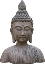 Boeddha Buste 41x21x58cm - Boeddha Beeld - Bruin Hout Effect