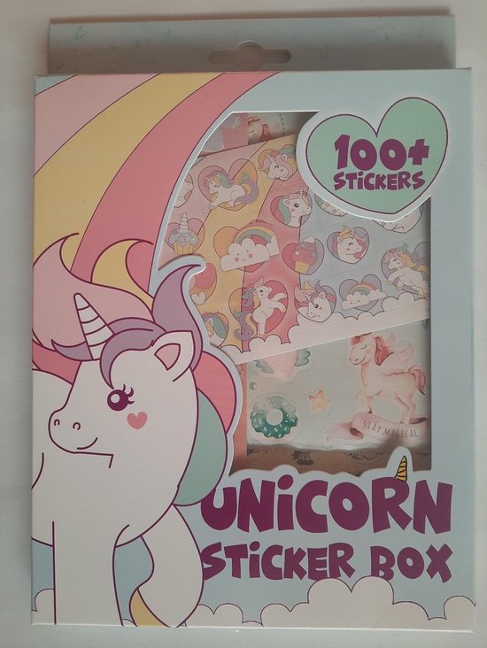 Unicorn Sticker Box 100+ stickers Eenhoorn - 4 stickervellen