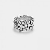 Rebel and Rose RR-RG026-S Ring Zilver Hearts & Hearts 58 (Ø 18½) - 8 gr.