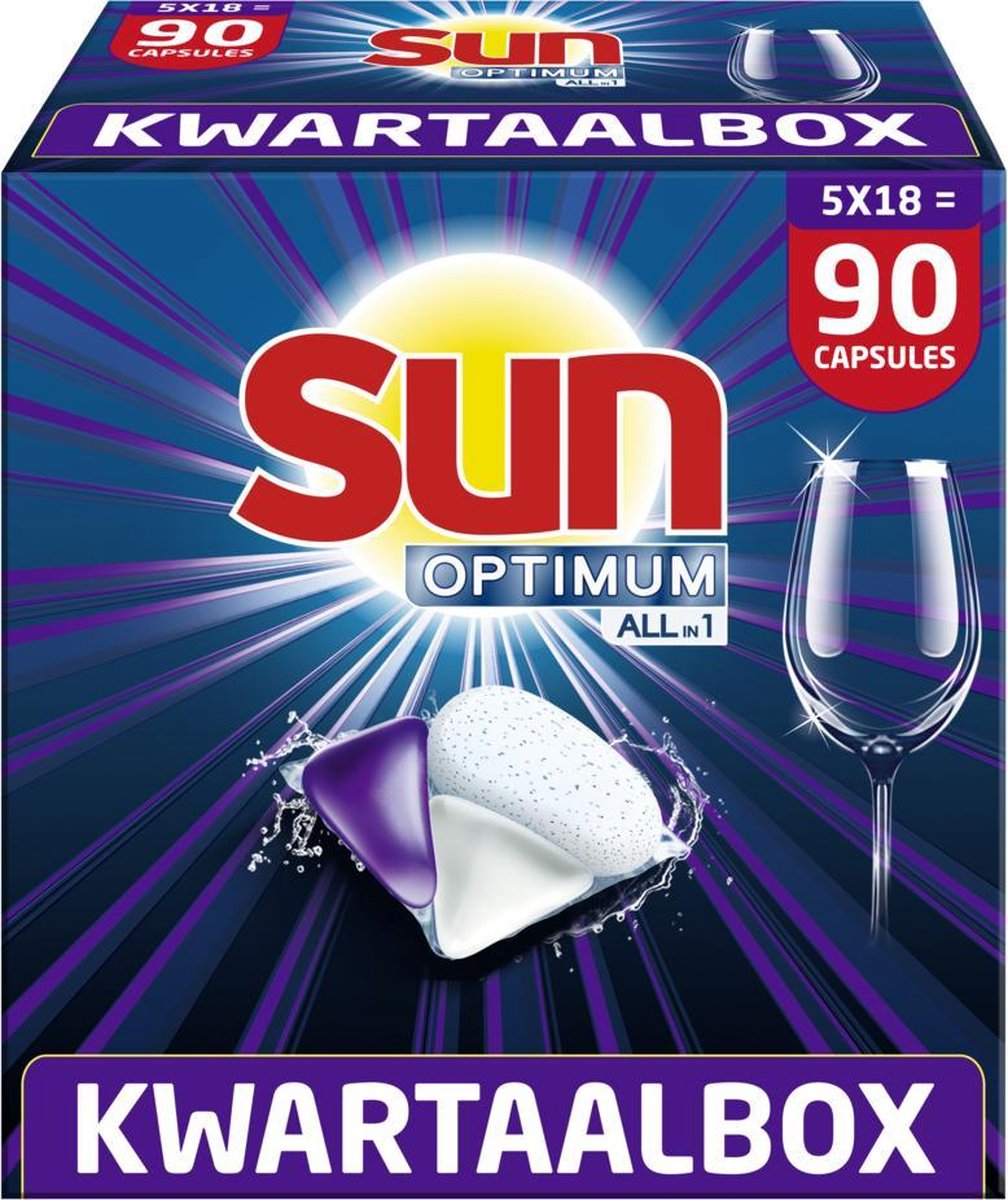 Wieg Detective Dank je Sun Optimum All-in 1 Regular Capsules – 90 vaatwastabletten – Kwartaalbox |  bol.com