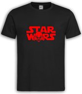 Zwart T shirt met rood logo " Star Wars Darth Vader " Size L / Ronde hals