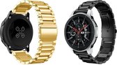 Smartwatch bandje - 2 pack - Geschikt voor Samsung Galaxy Watch 46mm, Samsung Galaxy Watch 3 45mm, Gear S3, Huawei Watch GT 2 46mm, Garmin Vivoactive 4, 22mm horlogebandje - RVS metaal - Fung
