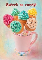 Lolly Snoep Cupcake Sweet As Candy Strijk Applicatie 7.1 cm / 10.2 cm / Multicolor