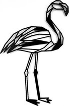 Houten Dierenkop • Houten Flamingo • Dierenkop Flamingo • Klein • Zwart MDF • Houten Dier • Wandecoratie