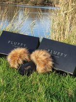 Fluffy's Slippers Bruin Voor Dames Heren en Kinderen met Imitatiebont