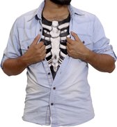 Partychimp Skelet Skull Ribbenkast voor bij Halloween Kostuum en bij Carnavalskleding Volwassenen Grappig en Fout - One Size - Latex