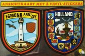 Egmond aan Zee - Ansichtkaart met 2 Vinyl-Stickers - 8 x 7 cm