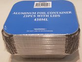 Aluminium bakken met karton deksel 25 stuks 450 ML