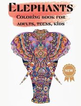 Elephants Coloring books for adults, teens, kids